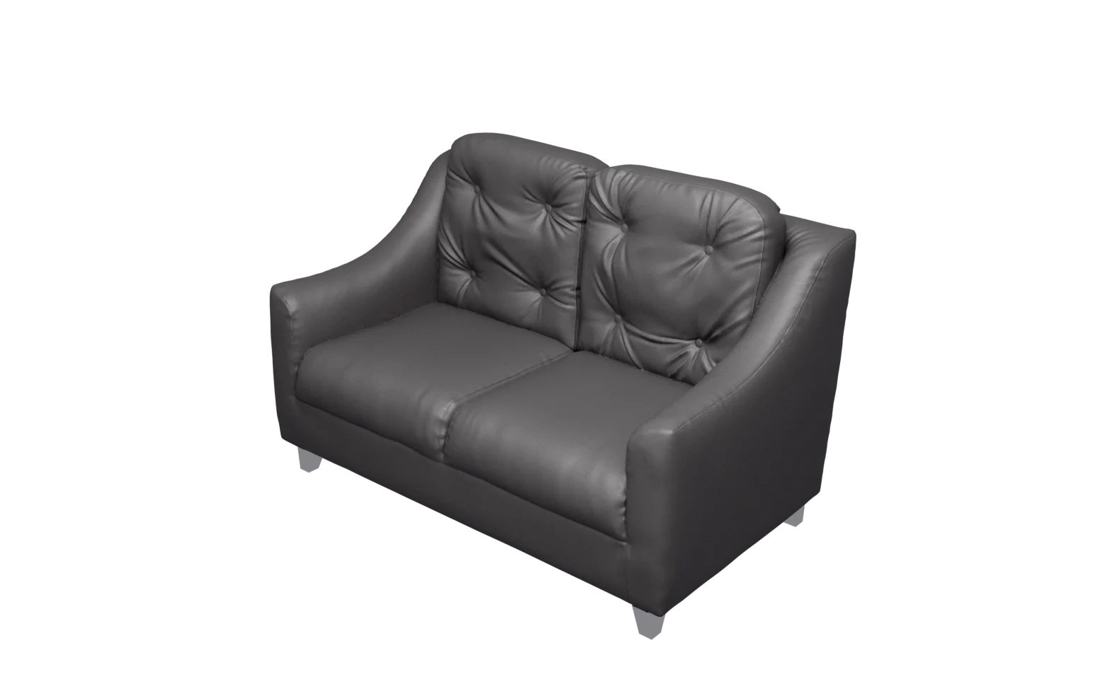 Two-seat sofa covered in Charcoal Brown